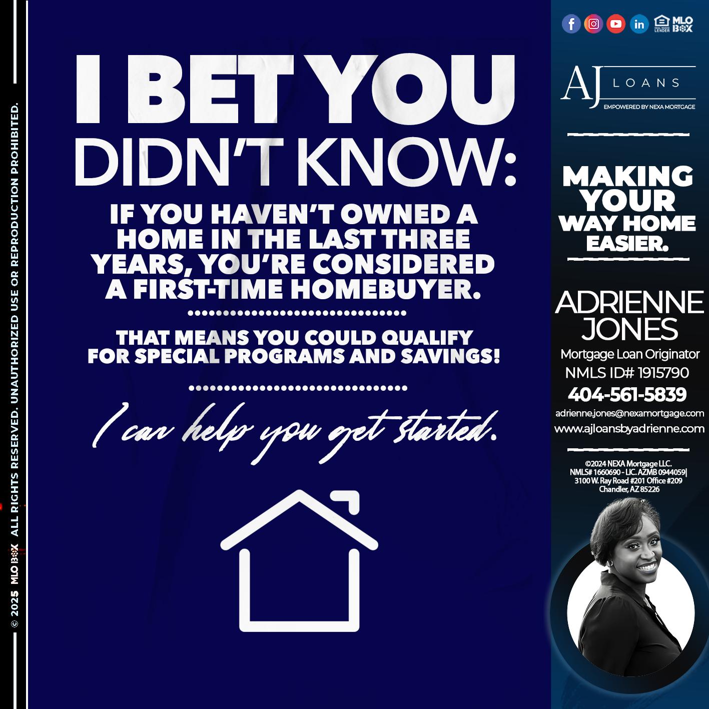 I BET YOU DIDN'T KNOW! - Adrienne Jones -Mortgage Loan Originator