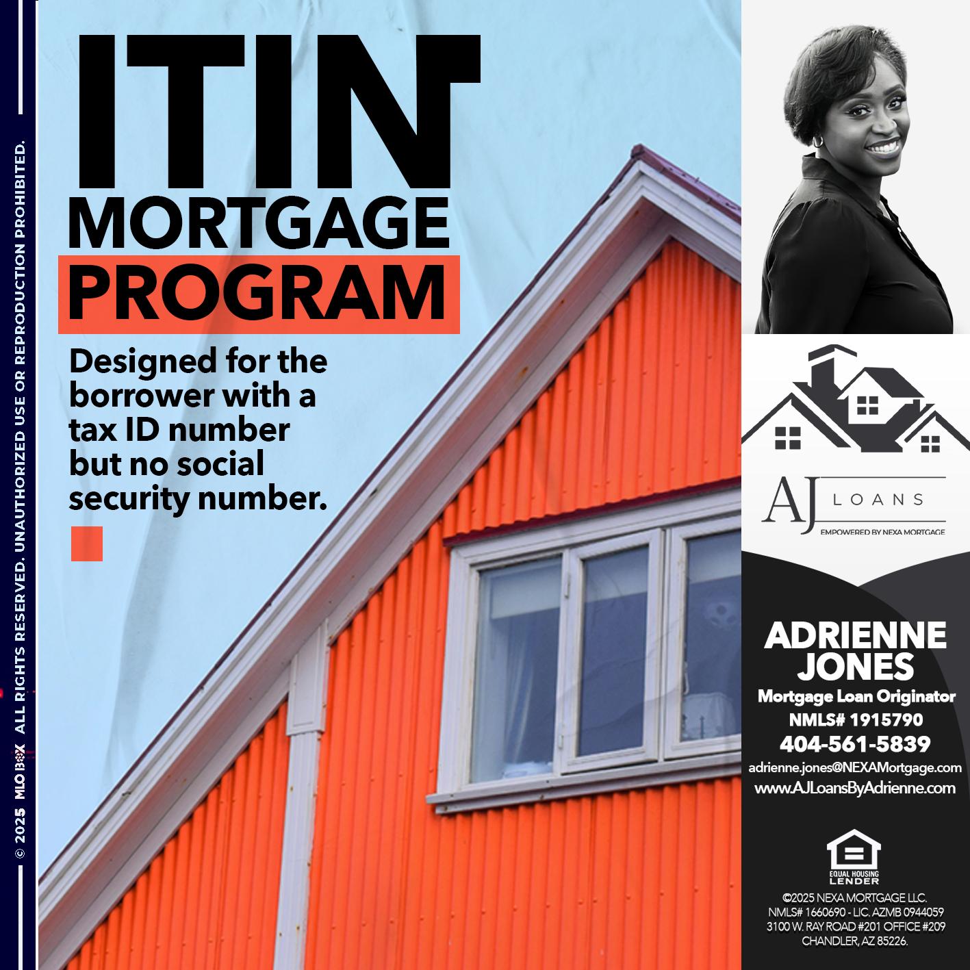 ITIN PROGRAM - Adrienne Jones -Mortgage Loan Originator