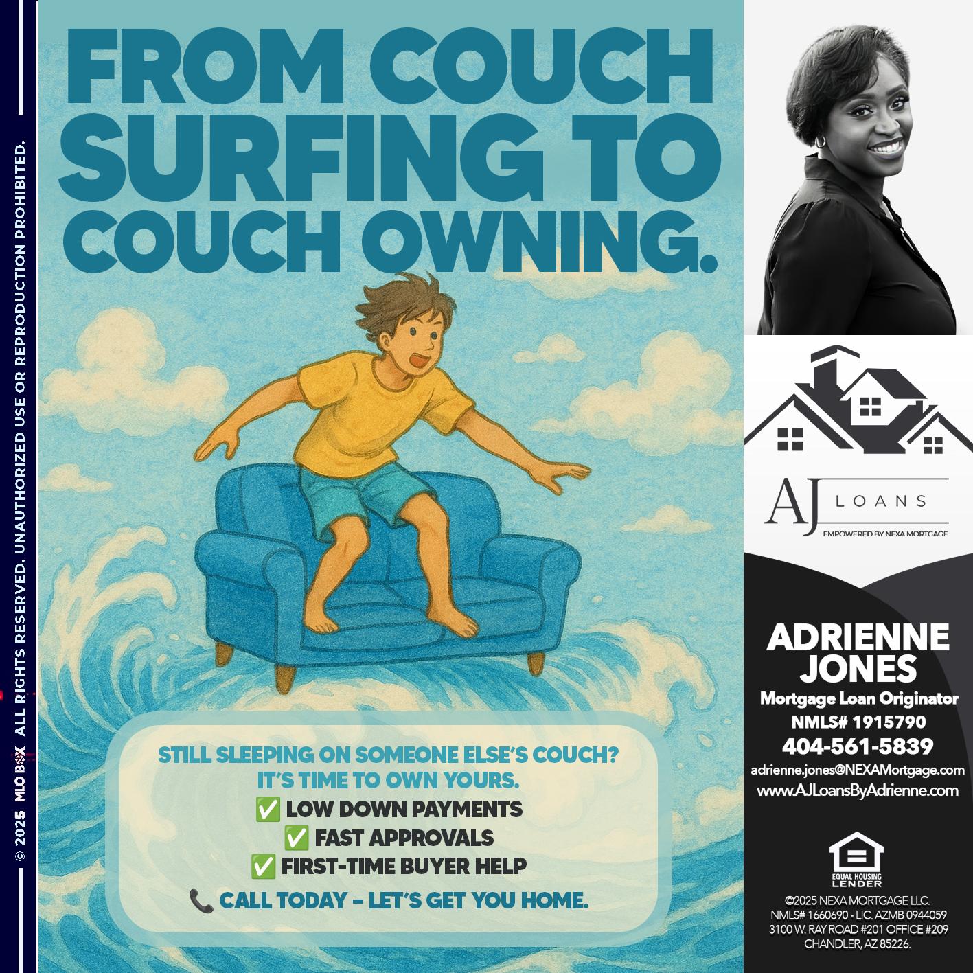 FROM COUCH SURFING - Adrienne Jones -Mortgage Loan Originator