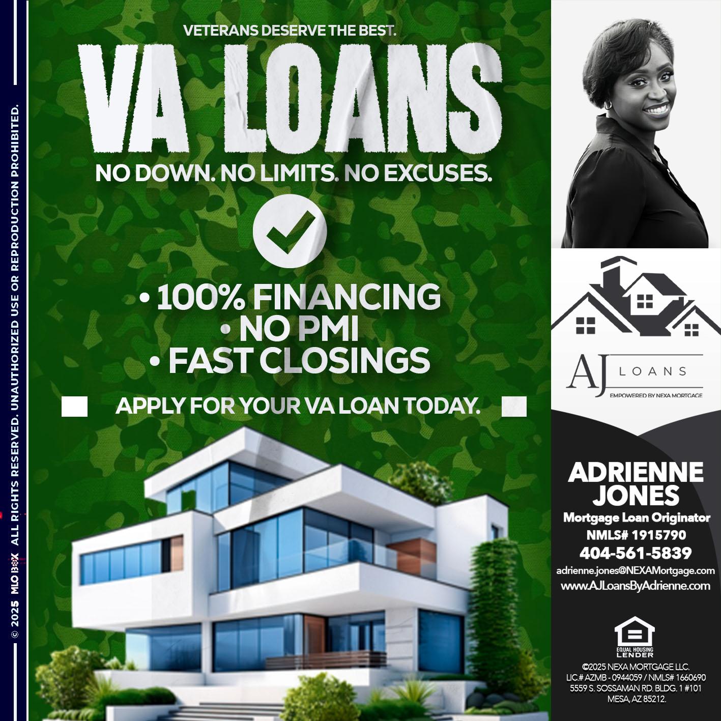 VA LOANS - Adrienne Jones -Mortgage Loan Originator