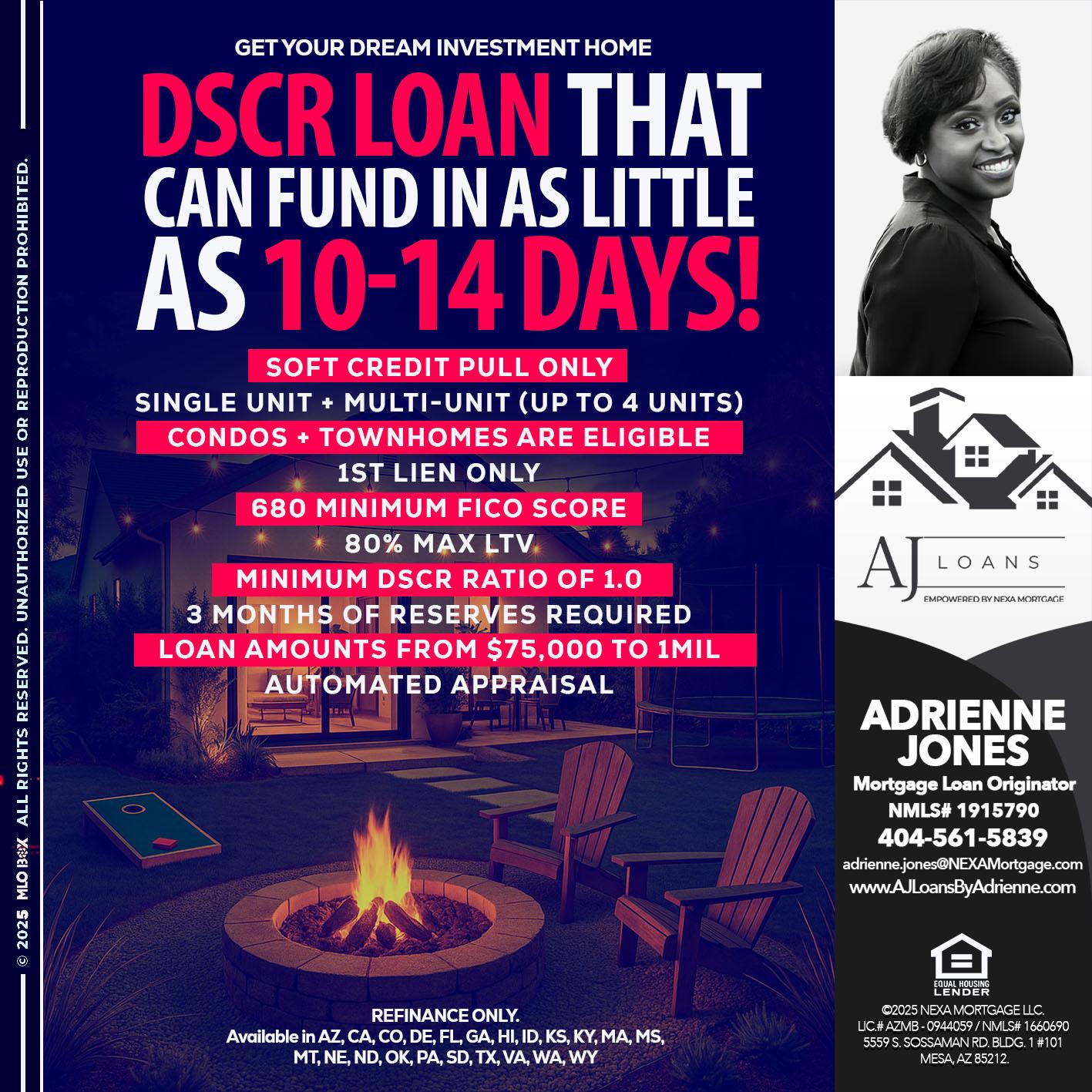 DSCR LOAN - Adrienne Jones -Mortgage Loan Originator
